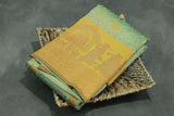 Pista Green Kubera Silk Saree with Pallakku Design Border and Blouse, Semi Silk Traditional Wear