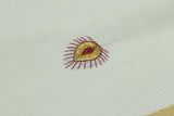 Pure Kerala Cotton White Saree with Peacock Zari Embroidery