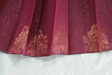 Maroon Silk Cotton Saree with Zari Border, Borderless Design and Matching Blouse