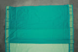 Mint Blue Kalyani Cotton Saree with Puttas and Zari Border & Blouse