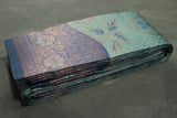 Kubera Pattu Saree Pastel Blue & Navy Blue Semi Silk with Design Border and Blouse