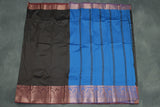 Dark Brown Emboss Silk Saree with Semi Silk Design Border and Contrast Finish