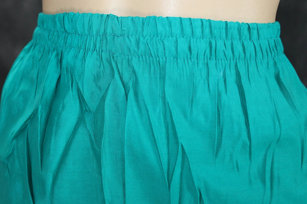 Roman Silk Embroidered 3-Piece Kurti Set with Organza Dupatta in Jungle Green - Traditional Indian Wear Kurti JCS Fashions