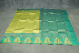 Green Kubera Pattu Saree with Peacock Border and Blouse | Semi Silk