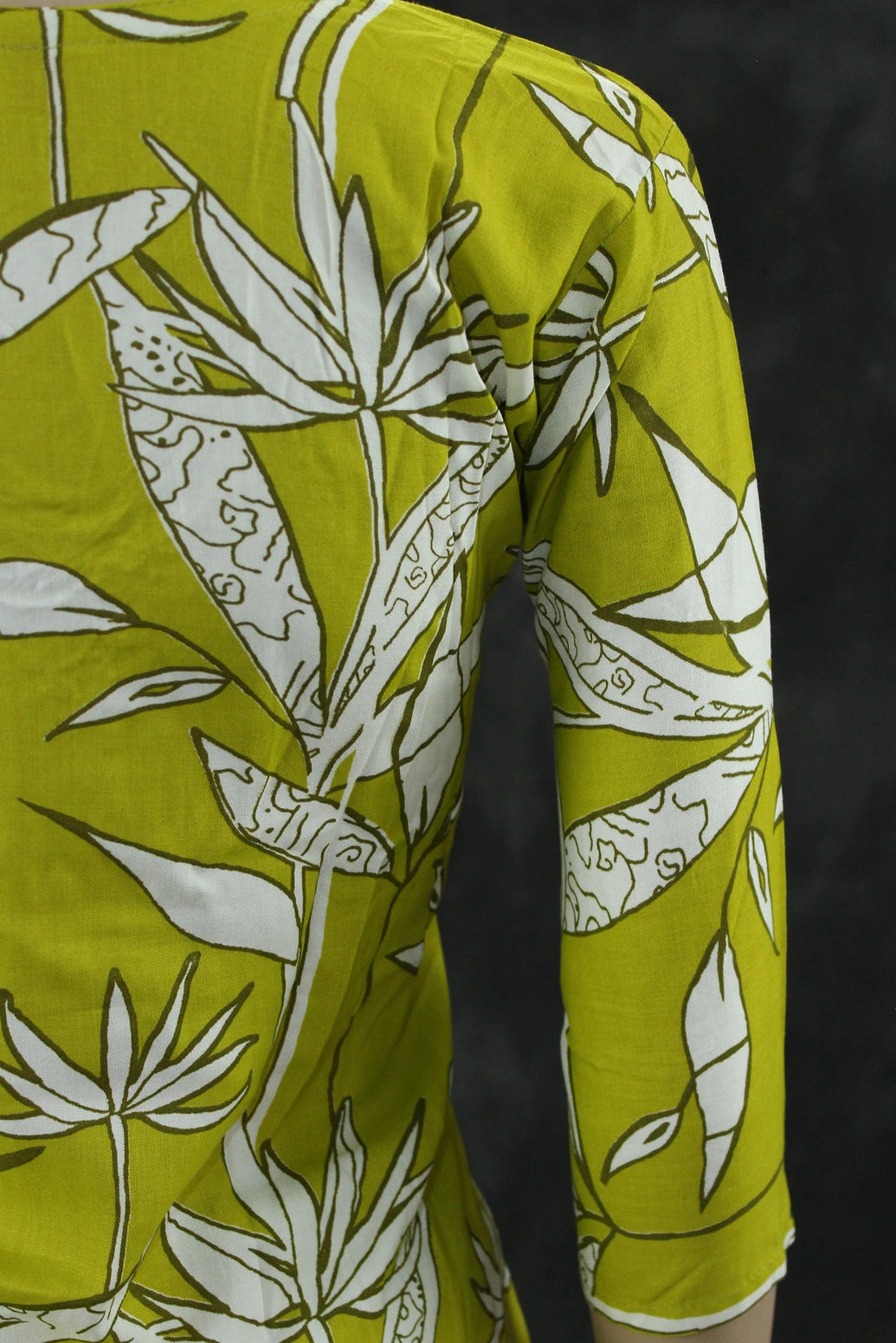 Olive Yellow Rayon 2-Piece co-ord Set with Bead Work Neckline, Elastic Waist Pants and Side Pockets Kurti JCS Fashions