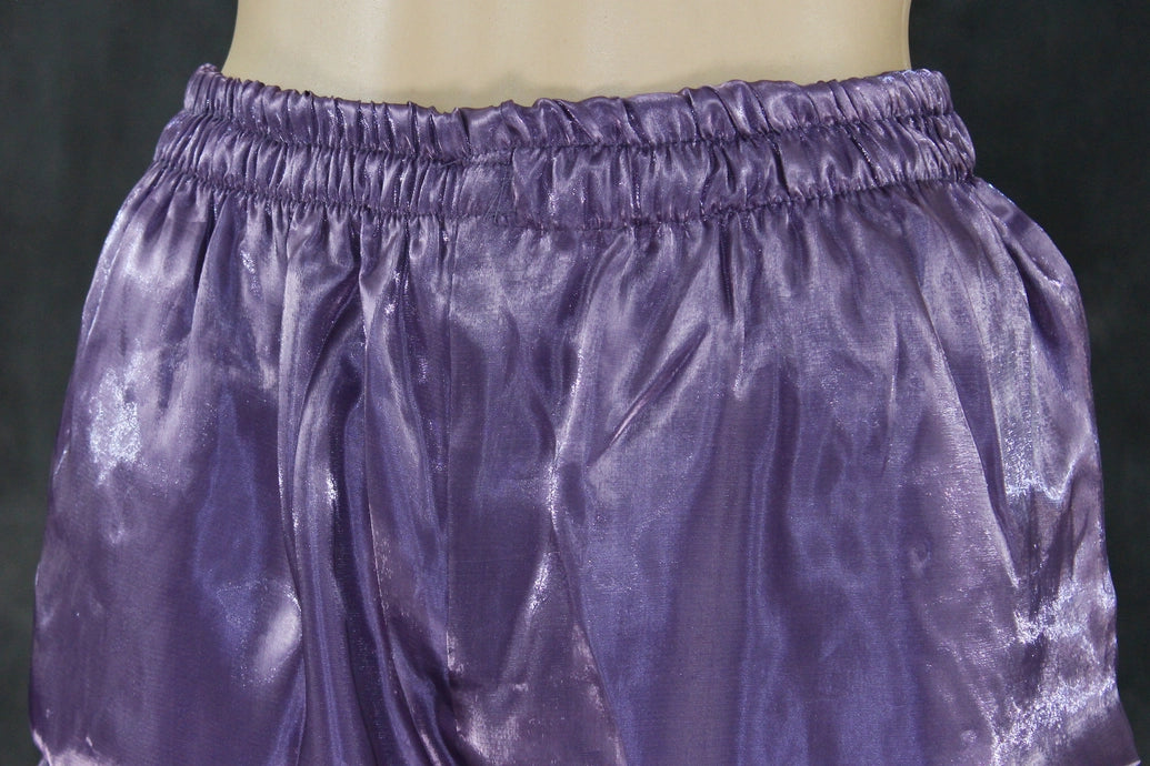 Purple Rayon Silk Embroidered Kurti Set - 2-Piece Top with Elastic Pant