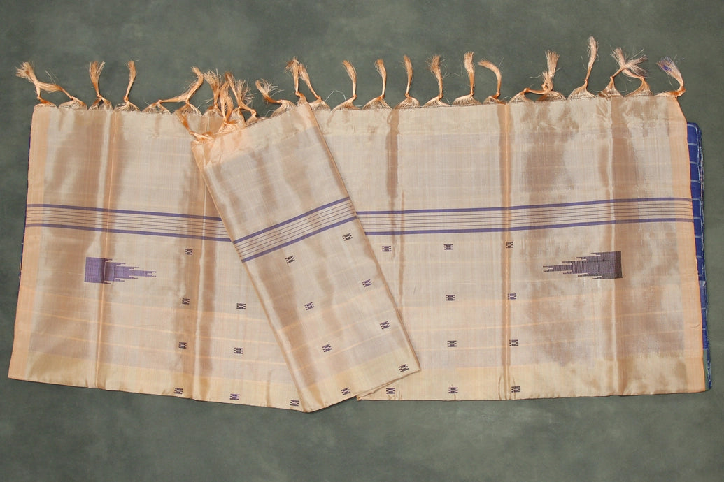 Peach Vaazhai Naar (Banana Pith) Borderless Saree with Small Butta and Full Body Design