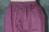 Dark Purple Roman Silk 3-Piece Kurti Set with Embroidered Top, Elastic Palazzo & Banarasi Dupatta