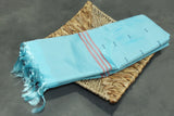 Light Blue Vaazhai Naar (Banana Pith) Borderless Saree with Subtle Butta Motifs for Traditional Wear