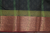 Green Emboss Silk Saree with Semi Silk Border Design, Traditional Wedding Wear for Women