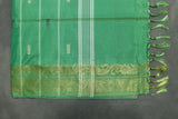 Banana Pith (Vaazhai Naar) Saree with Traditional Zari Butta Border – Violet & Green