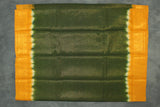 Mehendi Green Sungudi Cotton Saree with Gold Zari Border and Vaira Oosi Pattern Saree JCS Fashions