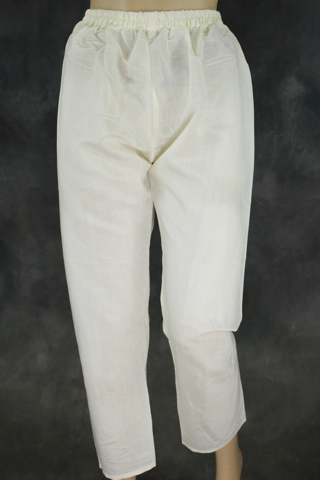 White Roman Silk Kurti with Pant & Organza Digital Dupatta - Zari Sequence Neck Design, 3-Piece Set