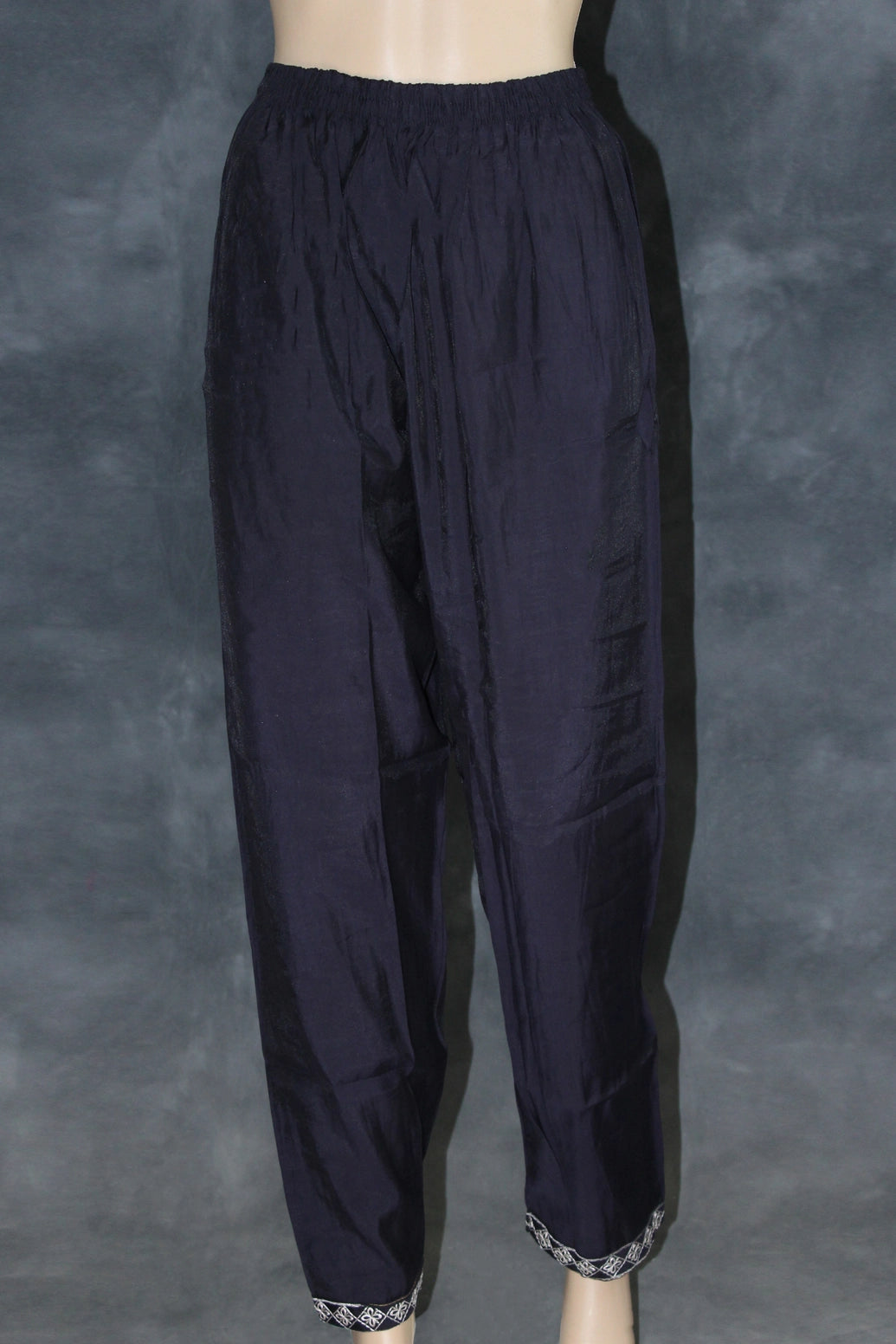 Black Embroidered Roman Silk 3-Piece Kurti Set with Organza Dupatta and Elasticated Pants Kurti JCS Fashions