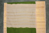 Mehendi Green Sungudi Cotton Saree with Checked Body and Peacock Gold Zari Double Border Saree JCS Fashions