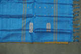 Royal Blue Vaazhai Naar (Banana Pith) Woven Saree with Small Butta Motifs