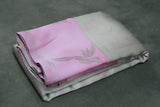 Kubera Pattu Saree - Cream & Pink Kingfisher Zari Border with Blouse, Semi Silk