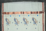Fabric: Pure Kerala Cotton – lightweight, breathable, 
        •        Design: Rich machine embroidery in Copper zari and thread with detai
