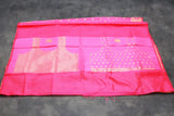 Bright Pink Paithani Pure Silk Saree with Zari Woven Peacock Pallu and Designer Border