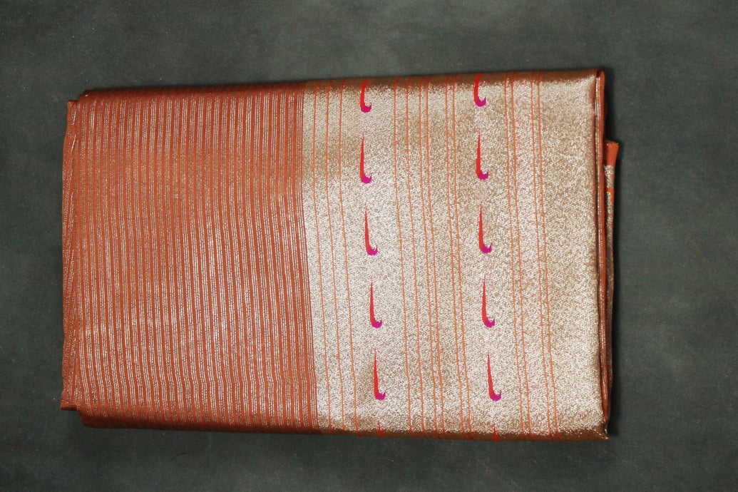 Paithani Tissue Fabric Saree, Full body weaving zari work, saree comes with blouse