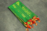 Forest Green Ponnadai Poly Silk Jacquard Temple Shawl with Zari Pattern & Tassels for Functions, 2m Dupatta
