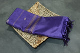 Vaazhai Naar (Banana Pith) Purple Saree with Gold Zari Border and Small Buttas
