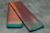Deep Violet Bridal Kuber Pattu Saree with Full Body Zari Work and Contrast Border