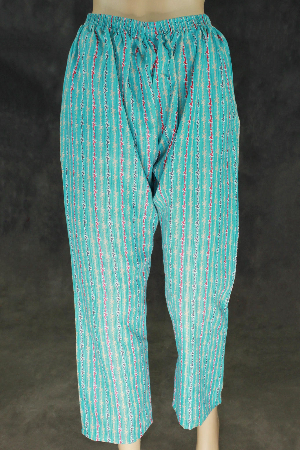 Cotton Printed Kurti Set with Elasticated Pants, Cream & Multicolour Print - Two-piece Kurti and Pant