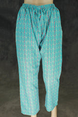 Cotton Printed Kurti Set with Elasticated Pants, Cream & Multicolour Print - Two-piece Kurti and Pant