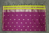 Maheswari Cotton Saree with Small Butta & Zari Border, Green Silk Cotton Saree with Blouse Piece