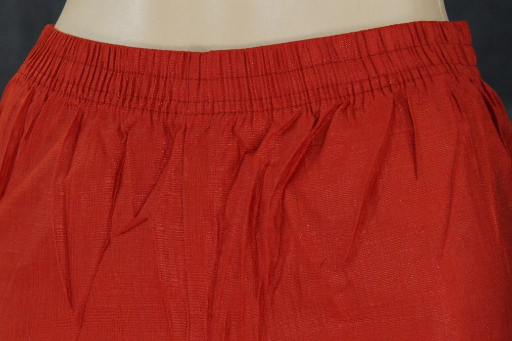 Orange Embroidered Cotton 3-Piece Kurti Set with Elasticated Pant & Chiffon Dupatta Kurti JCS Fashions