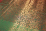 Bridal Red Kubera Silk Saree with Grand Pallu Zari Border and Blouse