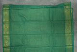 Mustard Sungudi Cotton Saree with Green Peacock Zari Double Border - Checked Weave Saree JCS Fashions