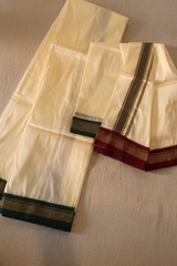 Pattu Dhoti With Ganga Jamuna Border, Art Silk