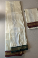 Pattu Dhoti With Ganga Jamuna Border, Art Silk
