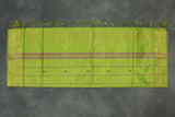 Pink & Light Green Vaazhai Naar (Banana Pith) Saree with Zari Border and Blouse Piece