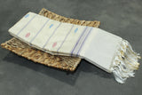 Peacock Blue & Cream Vaazhai Naar (Banana Pith) Saree with Zari Border and Butta