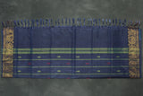 Banana Pith (Vaazhai Naar) Navy Blue & Green Saree with Zari Design Border