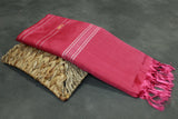 Banana Pith (Vaazhai Naar) Borderless Saree in Beige & Rose Pink with Small Butta