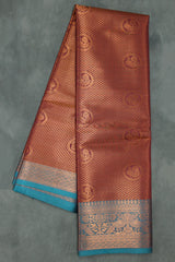 Maroon Bridal Kanjivaram Pattu Saree with Full Body Zari Work and Traditional Border