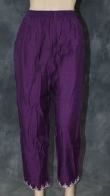 Dark Purple Roman Silk 3-Piece Kurti Set with Sequins Work and Organza Dupatta