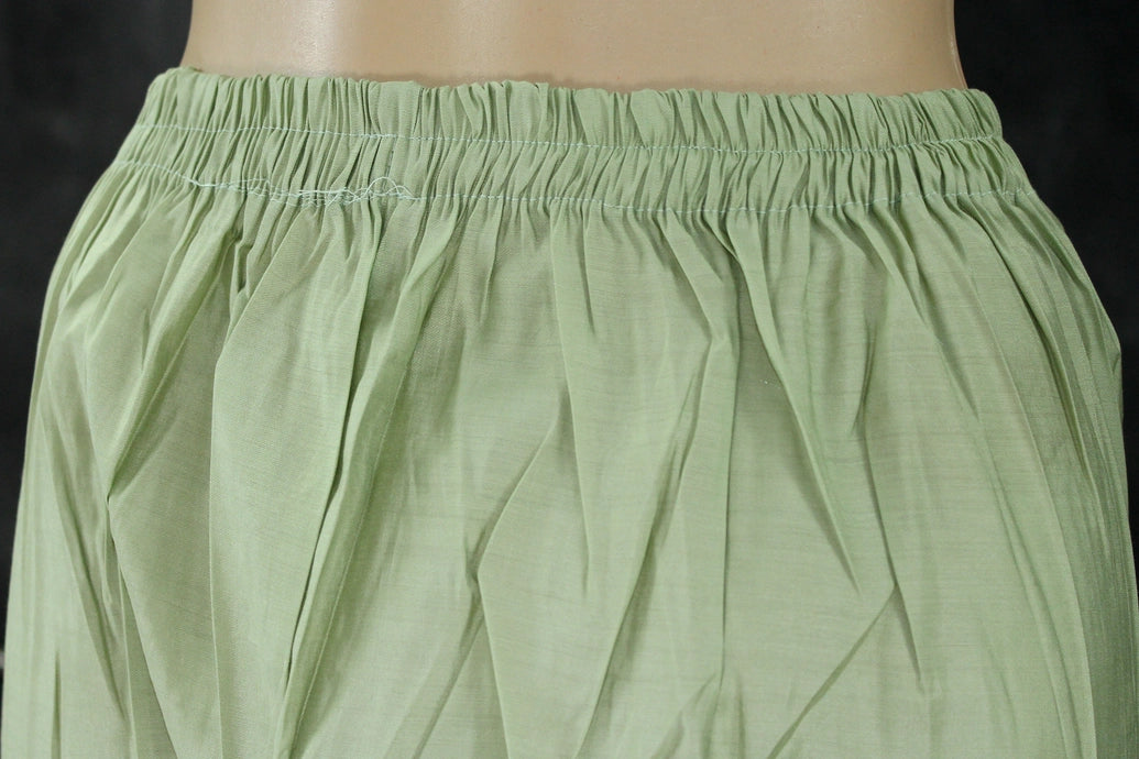 Light Green Roman Silk Kurti Pant Set with Embroidered Handwork Chinon Dupatta for Women