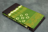 Pure Sungudi Cotton Bandhani Saree with Golden Zari Border - Dark Brown & Green Saree JCS Fashions
