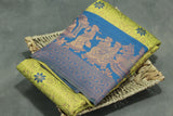 Green Kubera Pattu Saree with Pallakku Border and Matching Blouse