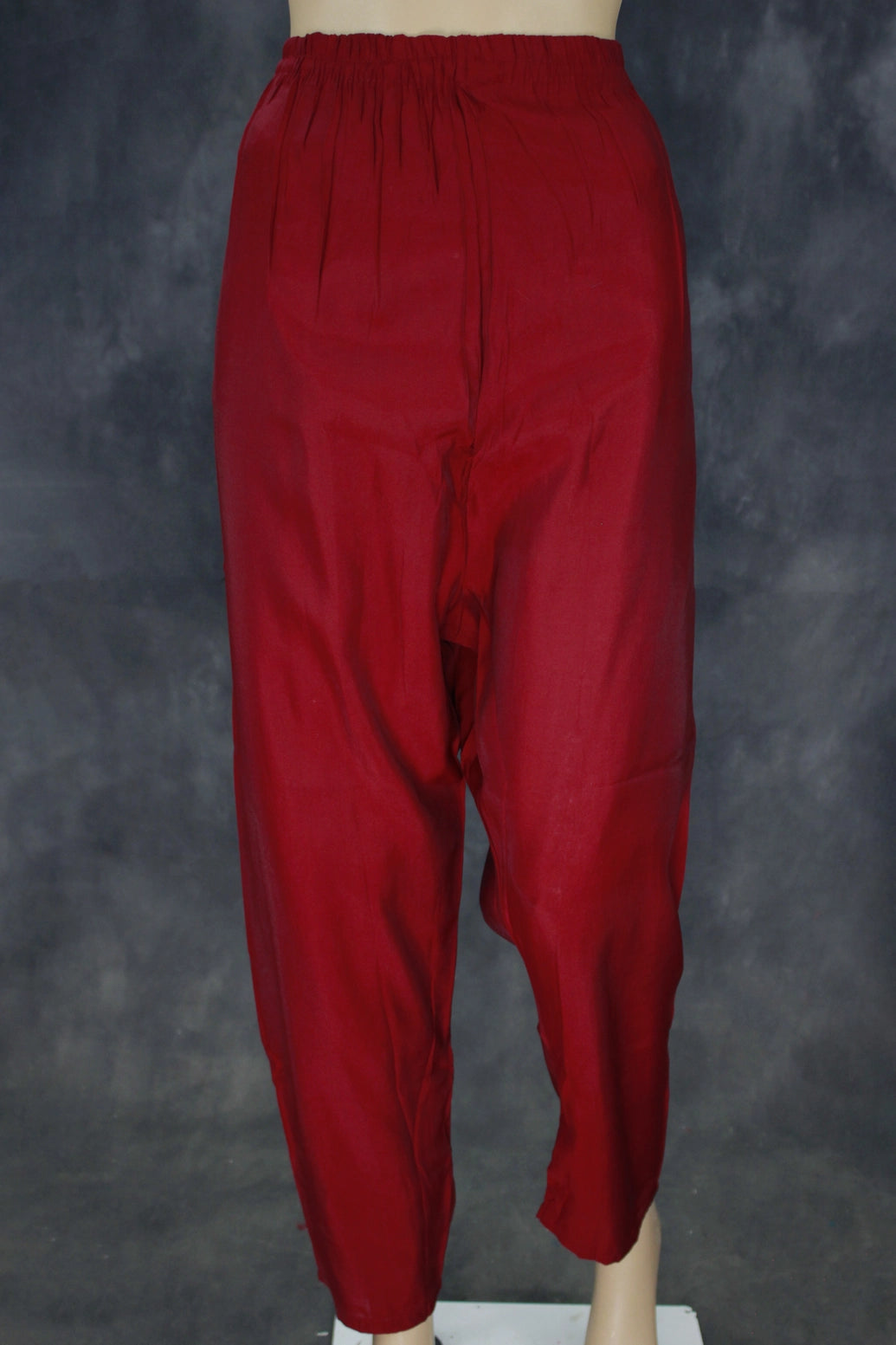 Maroon Silk 3-Piece Salwar Suit - Aari, Mirror & Pearl Embroidery with Organza Printed Dupatta