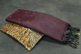 Vaazhai Naar (Banana Pith) Borderless Saree - Dark Purple Body with Fanta Orange Pallu, Small Butta