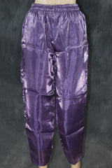 Purple Rayon Silk Embroidered Kurti Set - 2-Piece Top with Elastic Pant