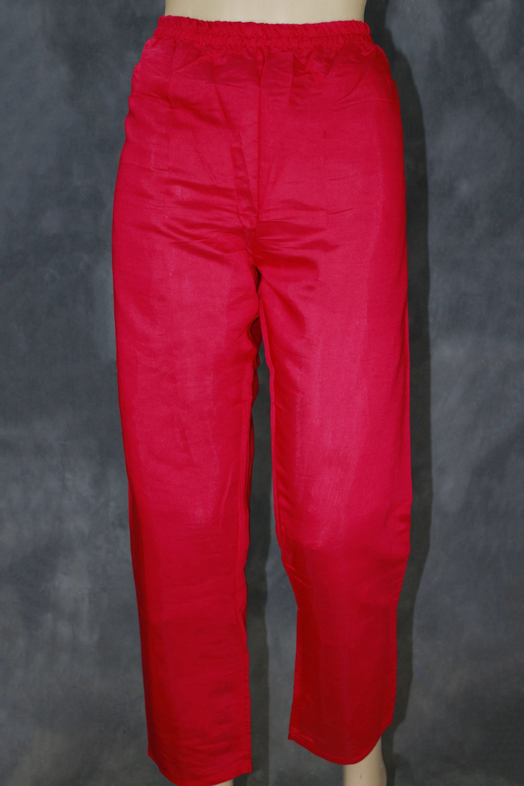 Elegant Dark Pink Roman Silk 3-Piece Kurta Set