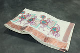 Pure Kerala Cotton White Saree with Copper Zari Floral & Peacock Embroidery