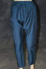 Cotton Peacock Blue Kurta Set with Floral Design